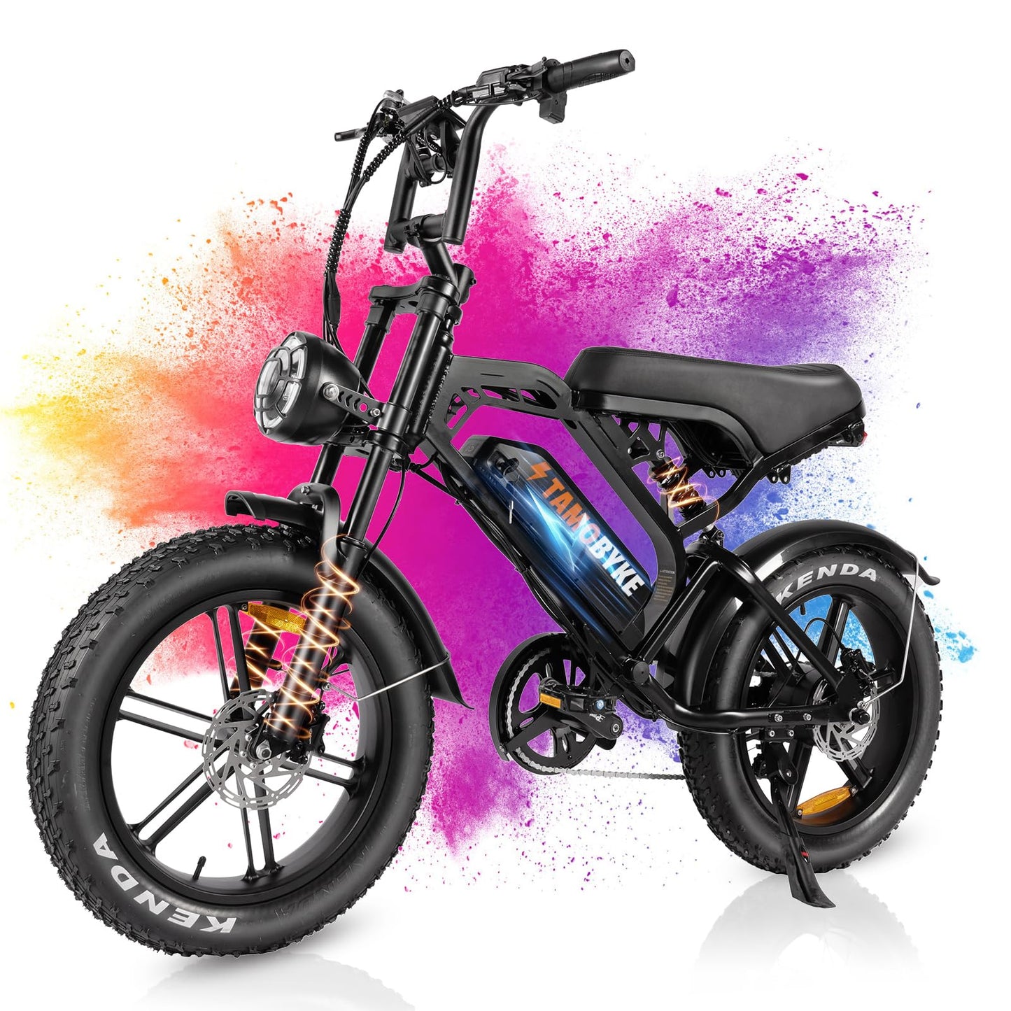 Tamobyke V20 Series Electric Bike for Adults, 1000W/2000W 28/32MPH 48V 15/18.2AH E-Bike, 20" x4.0 Fat Tire Electric Dirt Bike, Electric Motorcycle Moped Ebike (V20)