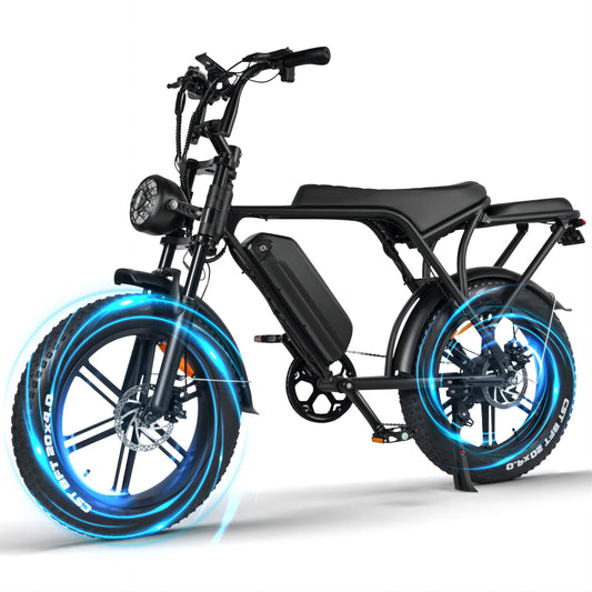 V8 Electric Bike for Adults, 20" Fat Tire Electric Bike with 750W Brushless Motor 48V 15Ah Removable Battery, Up to 31MPH, Electric Bicycle 7-Speed Transmission UL Certified E Bikes for Adults, Black