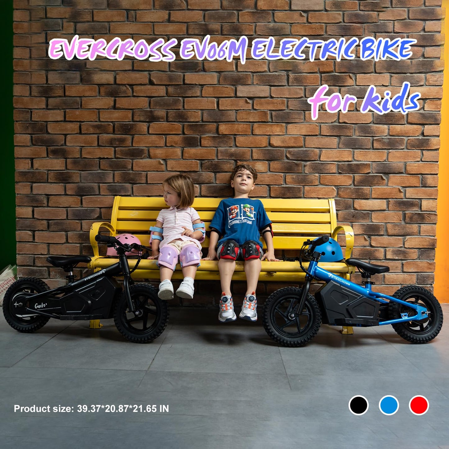 EVERCROSS EV06M Electric Bike for Kids, Electric Balance Bike with 12" Inflat Tire and Adjustable Seat, Electric Motorcycle for Kids Boys & Girls Ages 3+