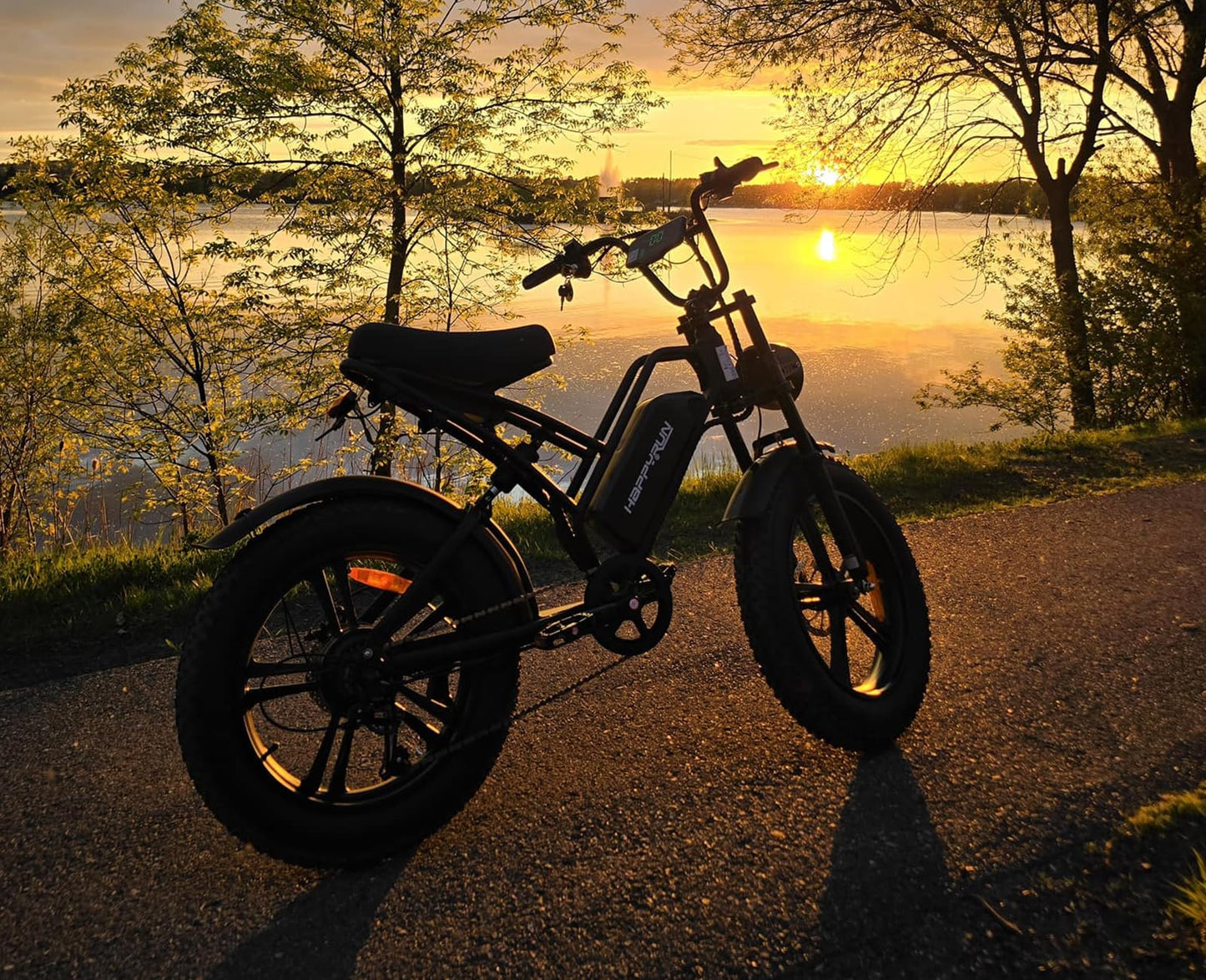 HAPPYRUN 1500W Moped Style Electric Bike | Adult eBikes - 48V 18Ah Removable Battery | 60+ Mile | 32MPH Top Speed - All Terrain Fat Tire Electric Bike for Mountains, Snow, Sand, Road