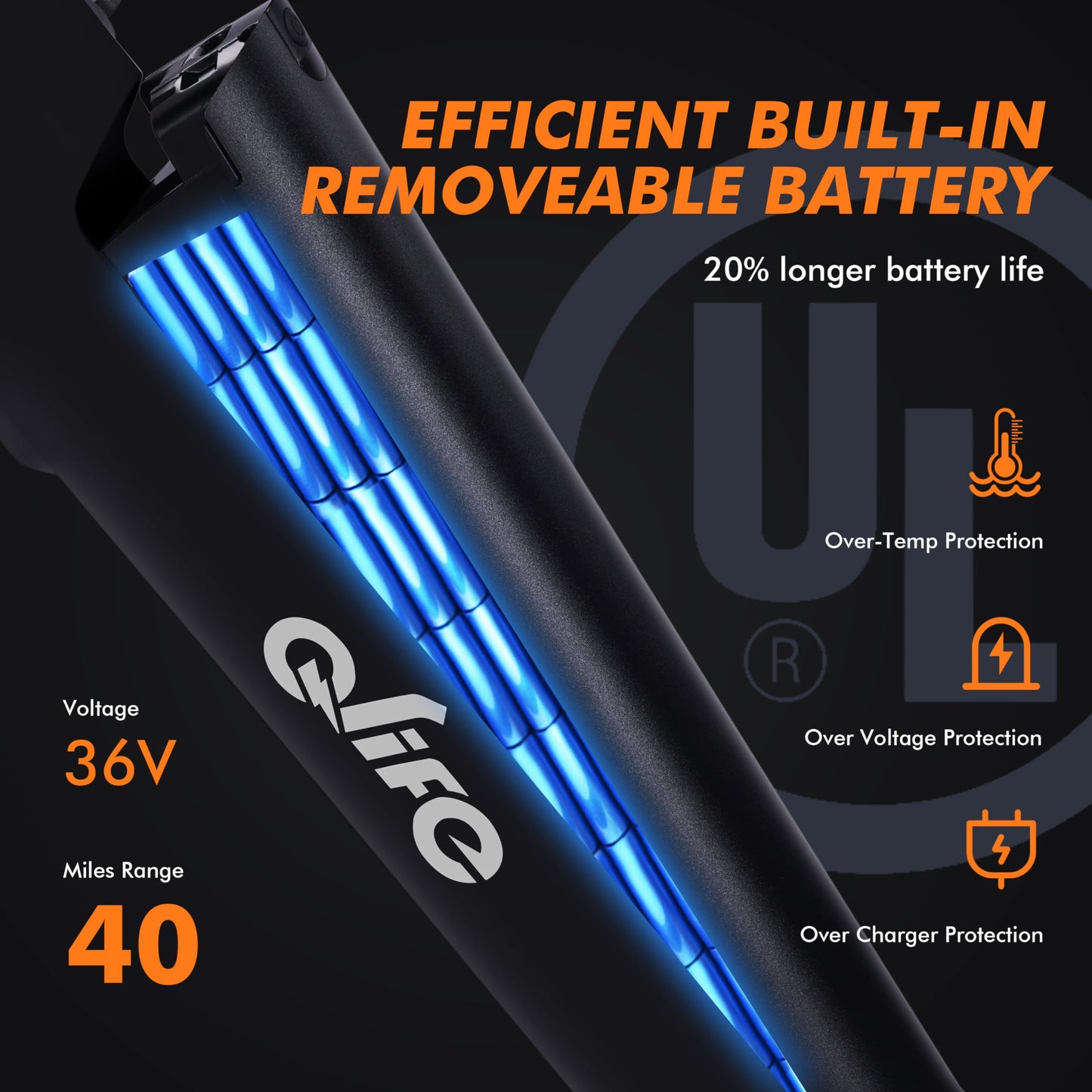 Qlife Cityone Electric Bike for Adults 26" Step-Through 22MPH Ebike with 2.1" Tire,UL2849 Certified Built-in Removable Battery,Peak 750W Motor Ebikes with 7 Speed,Commuter E Bicycle, Black