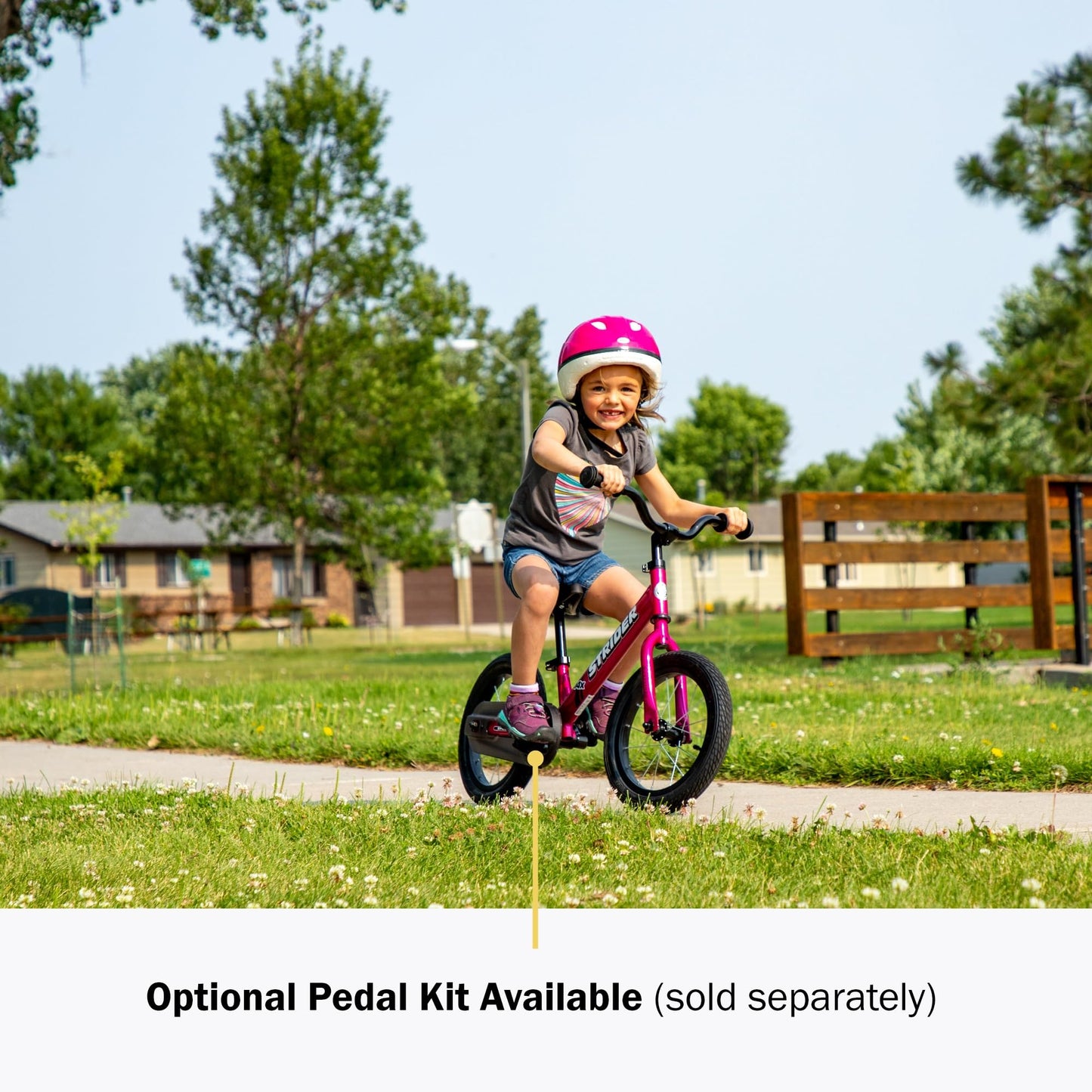 Strider 14x, Pink - Balance Bike for Kids 3 to 6 Years - Includes Custom Grips, Padded Seat, Performance Footrest & All-Purpose Tires