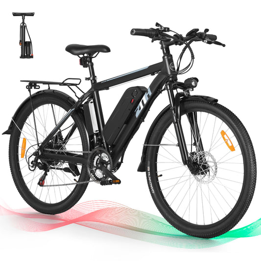 ZNH Electric Bike, Ebike 36V 10AH Removable Battery,20MPH 26 Electric Mountain Bike - Suspension Fork, LED Display - Experience The Thrill of Off-Road Riding (Black)