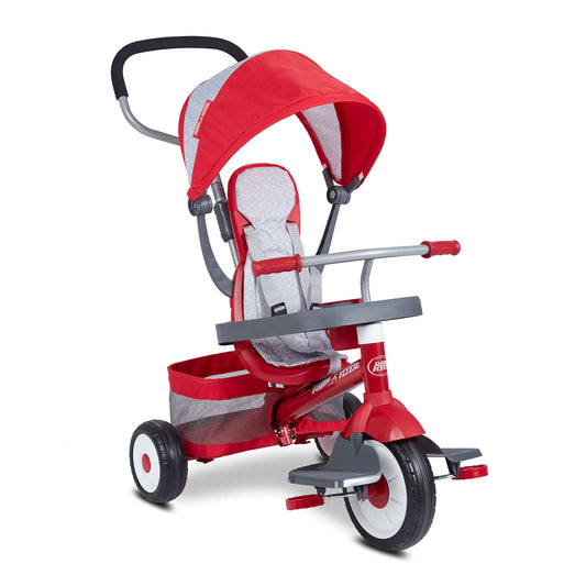 Radio Flyer 4-in-1 Stroll 'N Trike, Toddler Trike, Red Tricycle for Ages 1-5, Toddler Bike