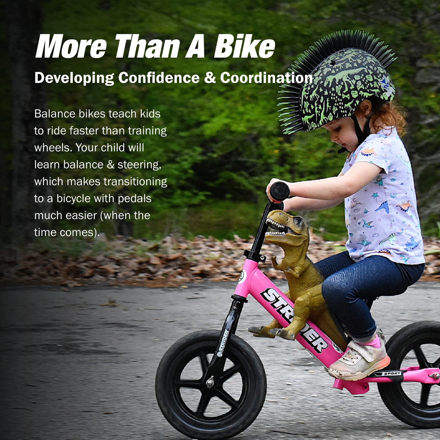 Strider 12” Sport Bike, Pink - No Pedal Balance Bicycle for Kids 1 to 4 Years - Includes Safety Pad, Padded Seat, Mini Grips & Flat-Free Tires - Tool-Free Assembly & Adjustments