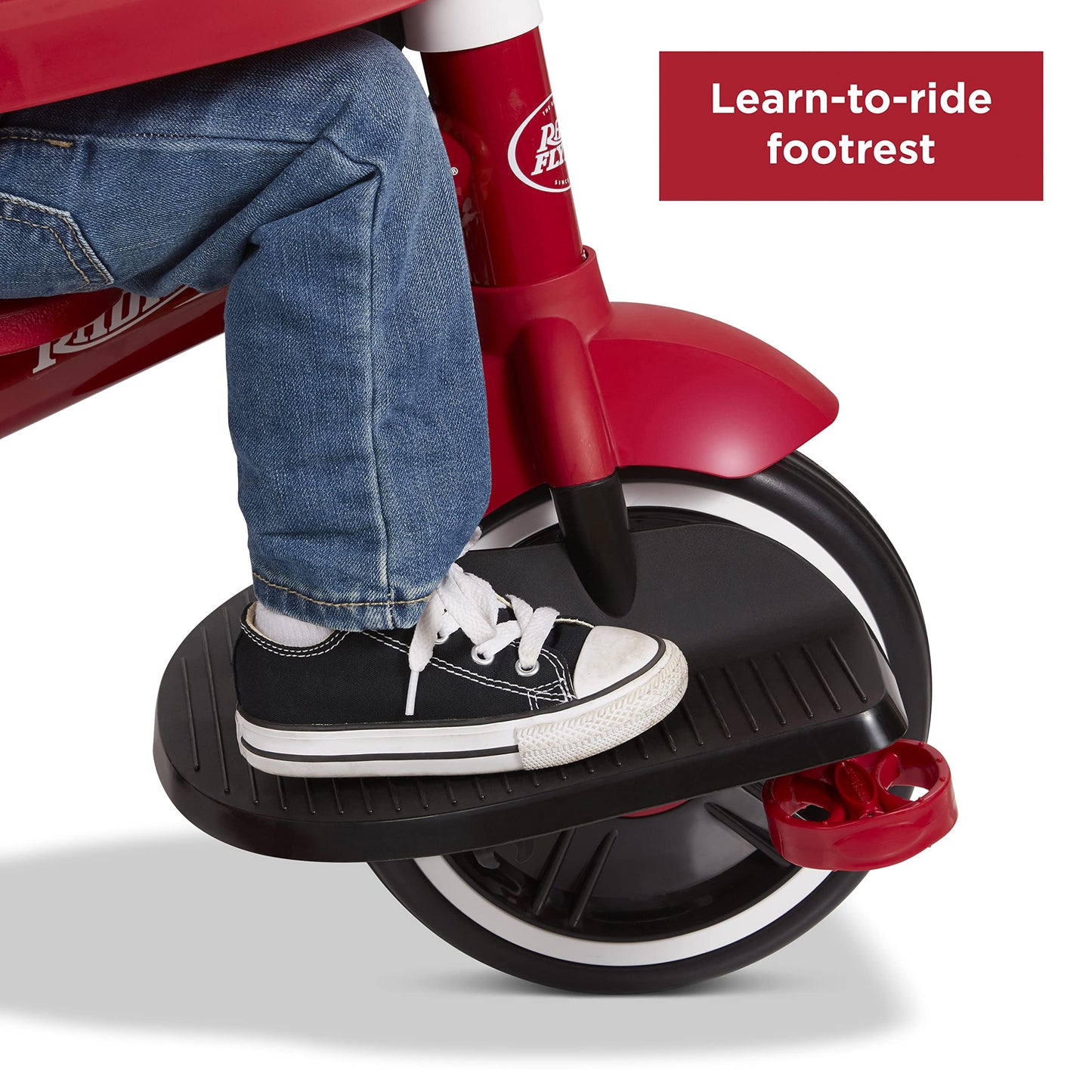 Radio Flyer Pedal & Push 4-in-1 Stroll ' N Trike®, Red Tricycle, for Toddlers Ages 1-5 (Amazon Exclusive), Toddler Bike Large