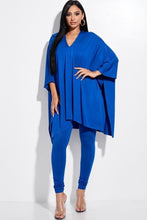 Cargar imagen en el visor de la galería, Solid Heavy Rayon Spandex Cape Top And And Leggings 2 Piece Set
