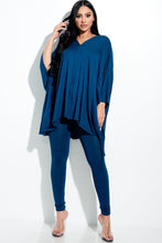 Cargar imagen en el visor de la galería, Solid Heavy Rayon Spandex Cape Top And And Leggings 2 Piece Set
