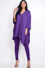 Cargar imagen en el visor de la galería, Solid Heavy Rayon Spandex Cape Top And And Leggings 2 Piece Set
