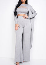 Load image into Gallery viewer, Heavy Rayon Spandex Tube Top, Long Sleeve Cape Top And Wide Leg Pants 3 Piece Set
