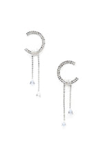 Load image into Gallery viewer, C Shape Rhinestone Dangle Earring
