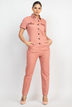 Load image into Gallery viewer, Collared Button-front Jumpsuit
