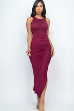 Load image into Gallery viewer, Sleeveless Ruched Side Split Maxi Dress
