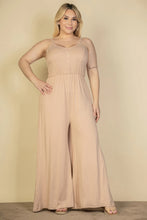 Cargar imagen en el visor de la galería, Plus Size Button Front Wide Leg Jumpsuit
