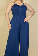 Cargar imagen en el visor de la galería, Plus Size Button Front Wide Leg Jumpsuit
