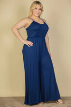 Cargar imagen en el visor de la galería, Plus Size Button Front Wide Leg Jumpsuit
