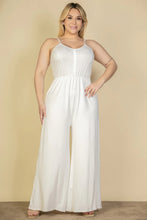 Cargar imagen en el visor de la galería, Plus Size Button Front Wide Leg Jumpsuit
