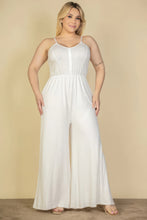 Cargar imagen en el visor de la galería, Plus Size Button Front Wide Leg Jumpsuit
