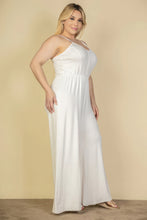 Cargar imagen en el visor de la galería, Plus Size Button Front Wide Leg Jumpsuit
