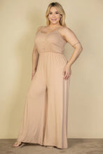 Cargar imagen en el visor de la galería, Plus Size Button Front Wide Leg Jumpsuit
