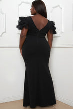 Load image into Gallery viewer, Mesh Tulle Shoulder Plus Size Maxi Dress
