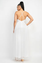 Load image into Gallery viewer, Pleated Mesh Slit Maxi Dress
