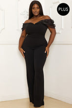 Load image into Gallery viewer, Mesh Off The Shoulder Plus Size Jumpsuit
