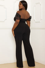 Load image into Gallery viewer, Mesh Off The Shoulder Plus Size Jumpsuit
